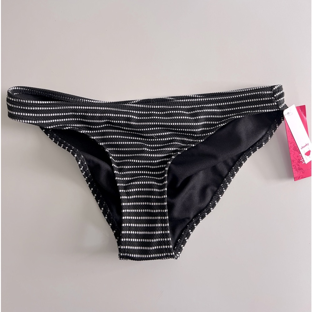 NWT Bikini bottom black stripe cheeky small